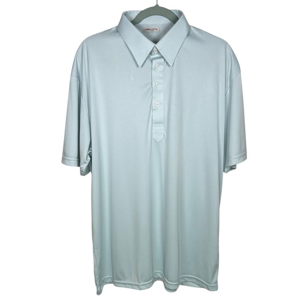 Collars & Co Polo Shirt Mens XL Light Blue Point English Spread Dress Collar